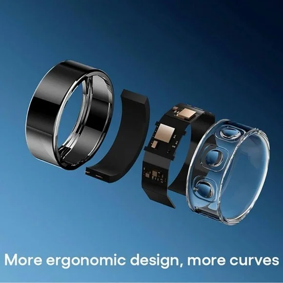 Black JC Smart Ring Size 10,Fitness Tracker, Heart Rate, Sleep Tracker Ring